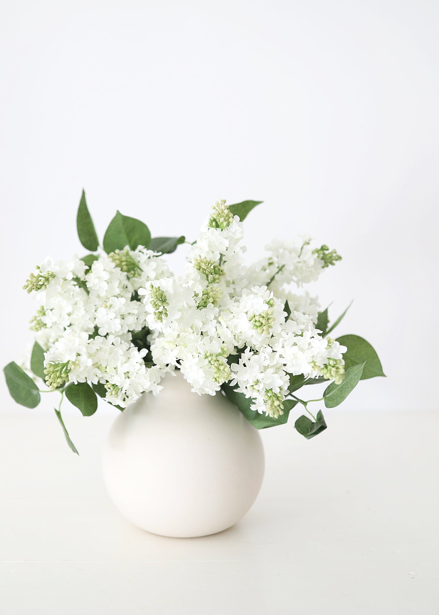 Artificial Blooming Lilac Branch in White - 26"