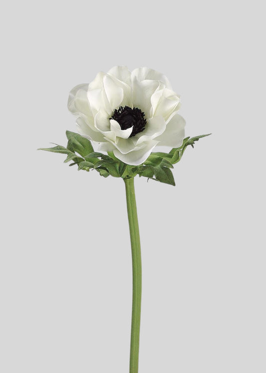 Artificial Blooming Flowers Cream Anemone - 17"