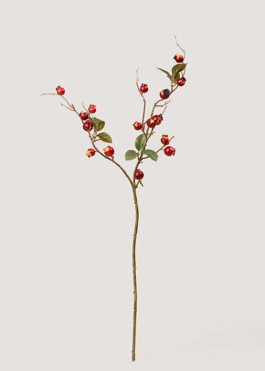 Artificial Crabapple Berry Branch - 30"