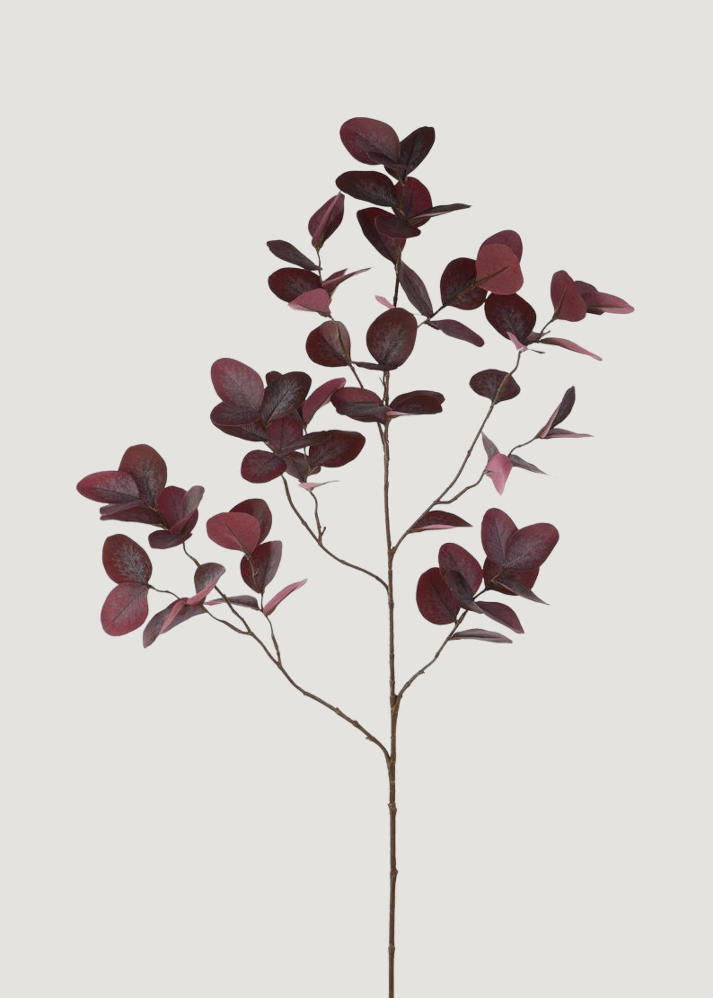 Artificial Eucalyptus Leaves Branch in Burgundy - 46"