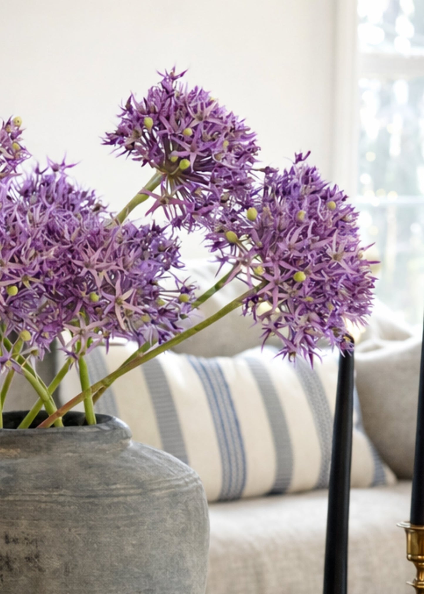 Artificial Allium Wildflower Bundle in Lavender - 30"