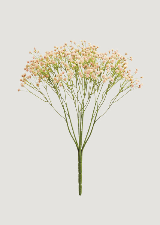 Artificial Baby's Breath Flower Bush in Blush - 15"