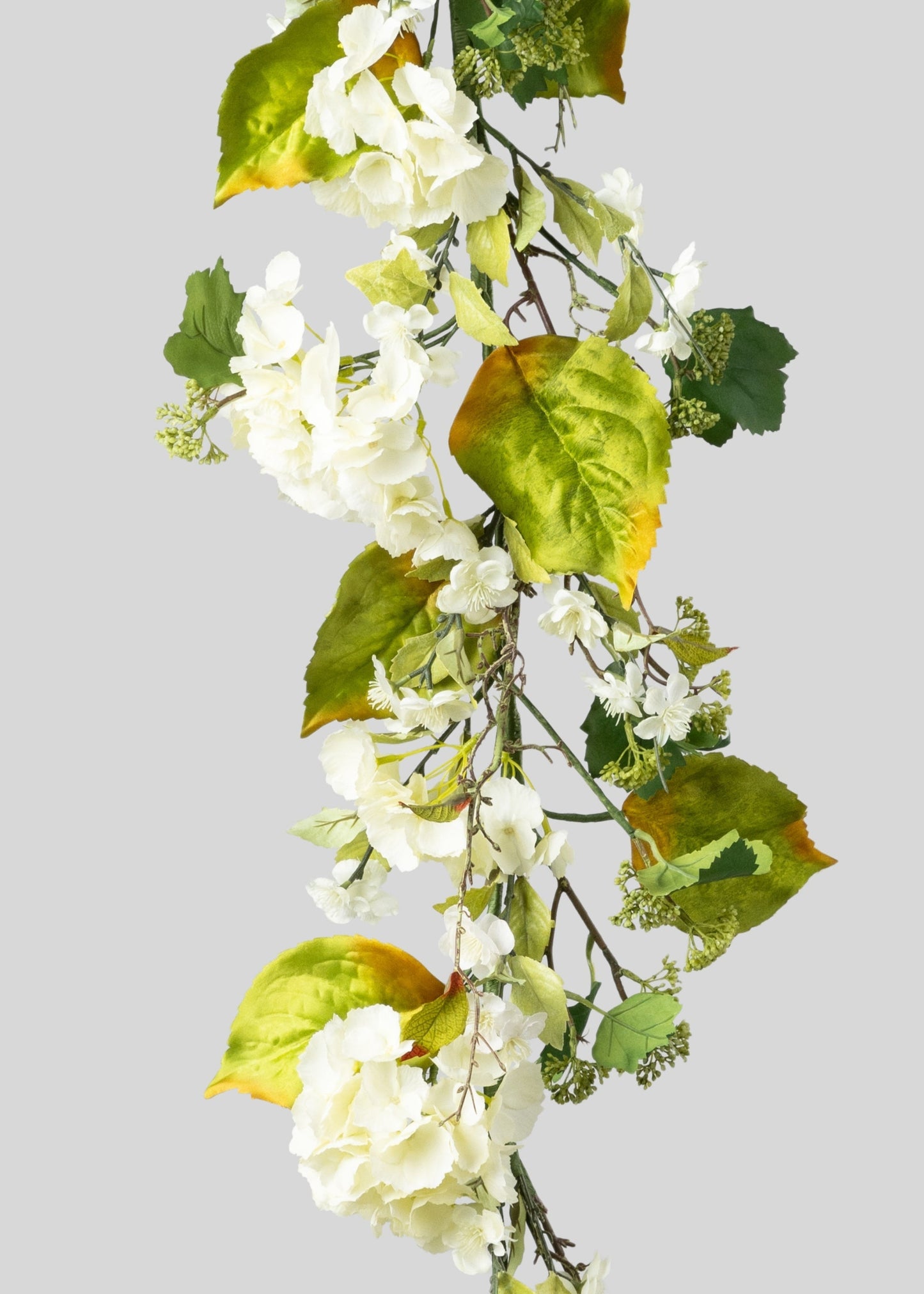 Artificial Blooming Hydrangea Flower Garland in Cream - 72"