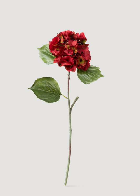 Artificial Blooming Hydrangea Flower in Red - 23"
