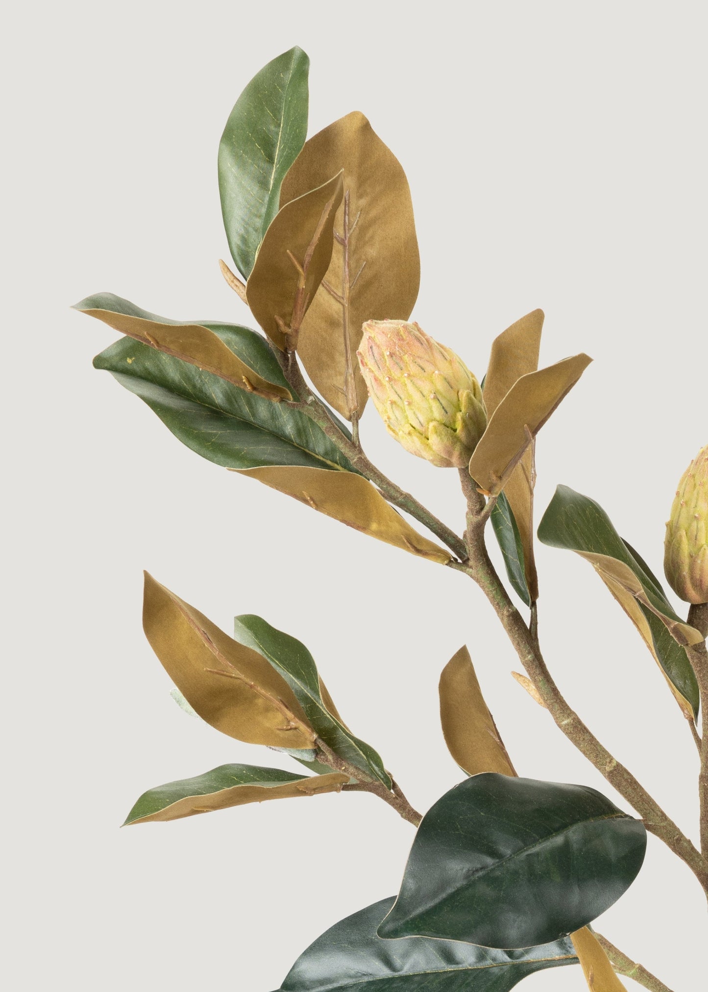 Artificial Budding Magnolia Leaf Branch - 37"