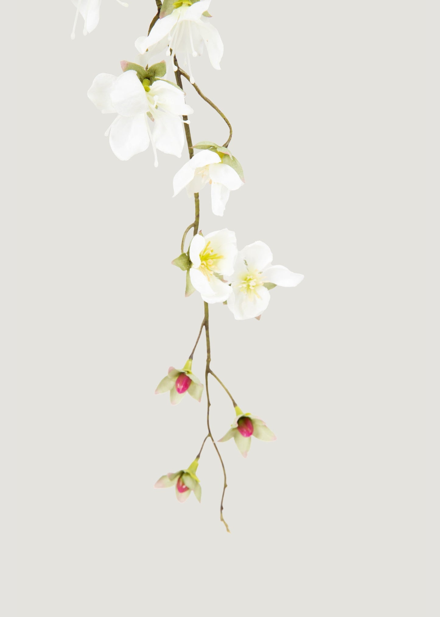 Artificial Blooming Peach Blossom Branch in White - 41"