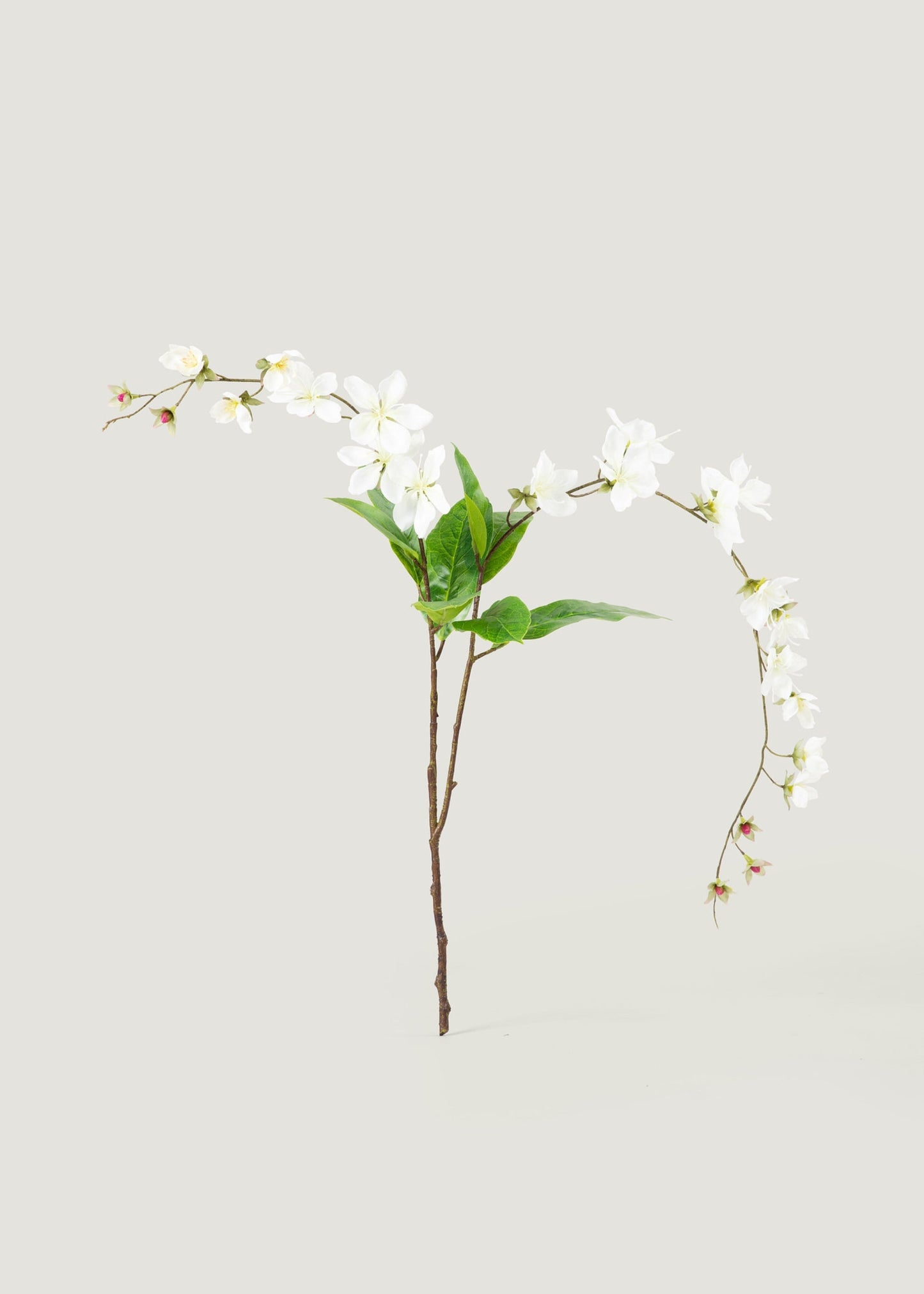 Artificial Blooming Peach Blossom Branch in White - 41"